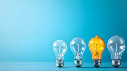 Creative light bulbs showcasing innovation and ideas