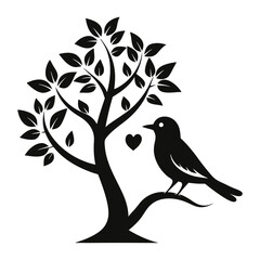 a love bird is tree food eating silhouette
