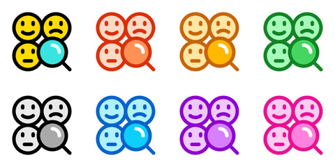 Editable sentiment analysis, emotion vector icon. AI technology, artificial intelligence, computer. Part of a big icon set family. Perfect for web and app interfaces, presentations, infographics, etc