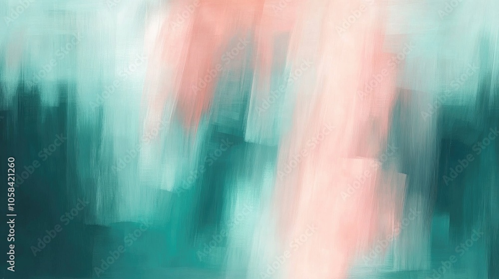 Poster abstract brush strokes in soft color palette