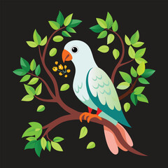 a love bird is tree food eating silhouette