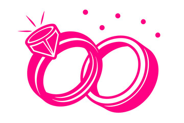 Valentine Rings | isolated vector illustration on white background