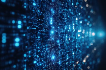 Naklejka premium Code, internet and big data connection for cloud storage, artificial intelligence and coding