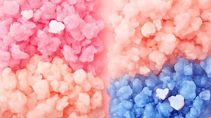 Fototapeta premium Colorful Sugar Crystals Texture Background Smooth Blue Background with Copy Space for Advertisements