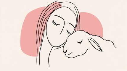 A vector illustration depicting Jesus holding a lamb, symbolizing care and protection. The imagery conveys the idea of Jesus as the Good Shepherd.