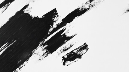 Naklejka premium Abstract Black Brush Strokes on White Background