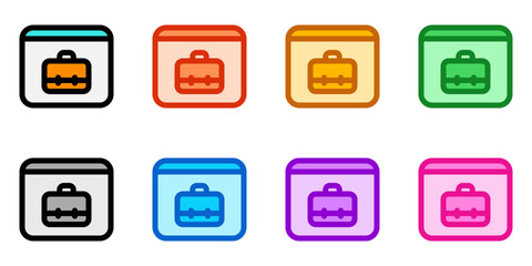 Editable job search, website, briefcase, online portfolio vector icon. Business, work, office. Part of a big icon set family. Perfect for web and app interfaces, presentations, infographics, etc