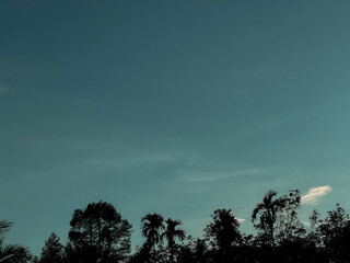 blue sky at sunset background