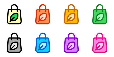 Naklejka premium Editable biodegradable, reusable, shopping, paper bag vector icon. Environment, ecology friendly. Part of a big icon set family. Perfect for web and app interfaces, presentations, infographics, etc