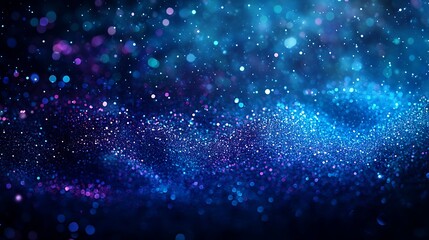 Abstract Blue and Purple Glitter Background for Festive and Holiday Designs Subtle Blur Background with Space for Custom Text
