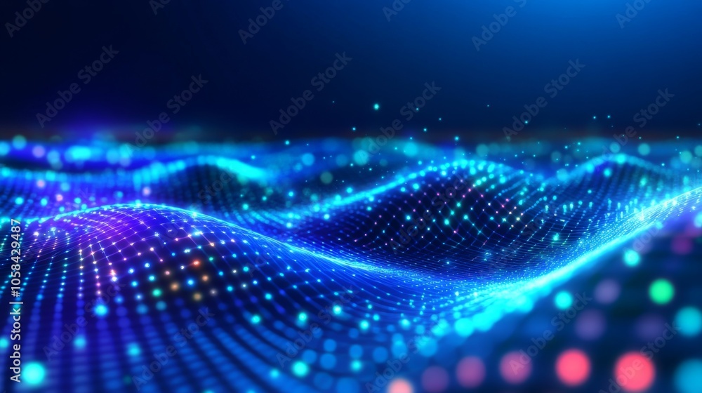 Aufkleber bright colorful digital wave patterns in motion