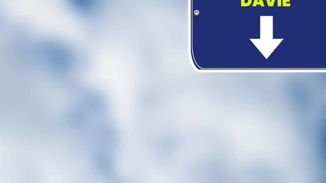 Welcome to Davie Road Sign with Blue sky background