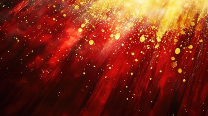 Fototapeta premium Vibrant Red and Gold Abstract Background Design