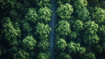 Obraz premium Aerial View of a Forest Road