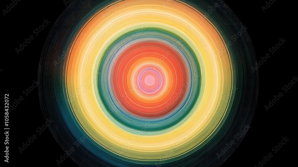 Poster vibrant circular patterns in colorful design