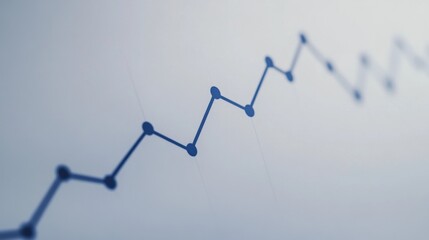 Obraz premium Growth Trend Analysis with Blue Line Chart Representation