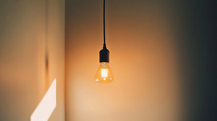 Hanging bulbs on blue background