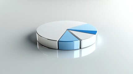 Fototapeta premium Modern 3D Pie Chart in Soft Colors