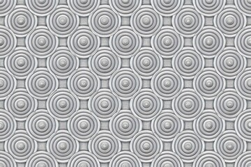 Grey isometric concentric ring seamless pattern background high angle