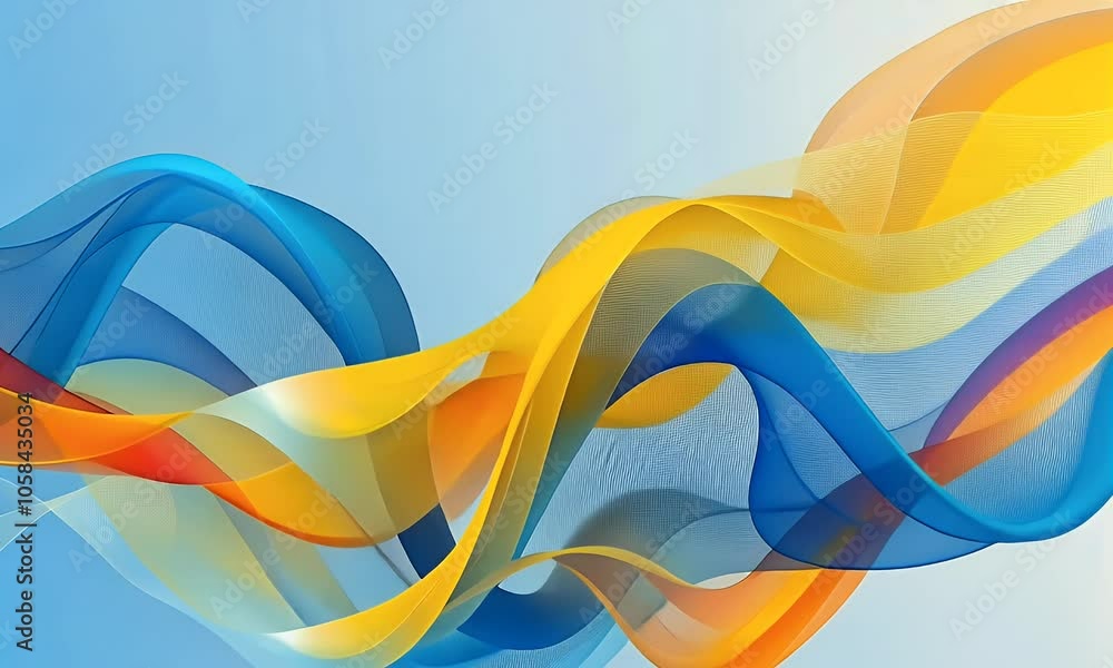 Poster abstract colorful wave background with yellow and blue gradient