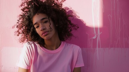 The Girl in Pink - a vibrant and stylish visual. The girl’s pink outfit exudes charm and playful elegance.