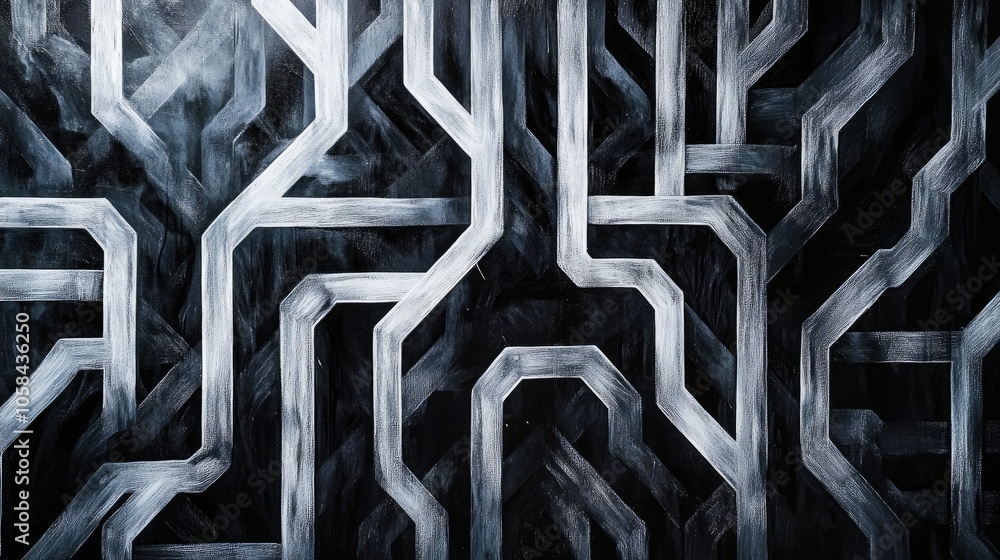Poster abstract circuit pattern on dark background