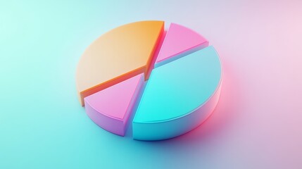 Obraz premium Colorful 3D Pie Chart on Soft Background