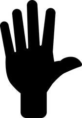 silhouette of palm facing forward, symbolizing stopping