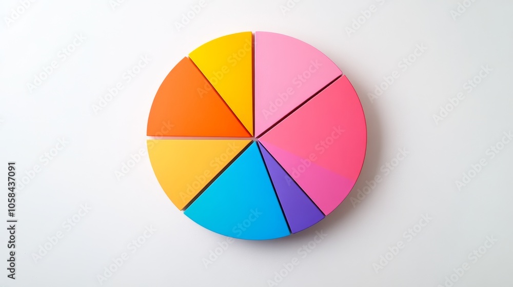 Poster colorful pie chart representation for data visualization