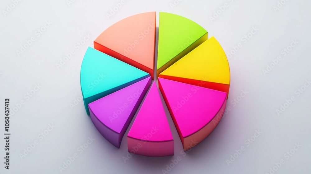 Poster colorful pie chart for data visualization