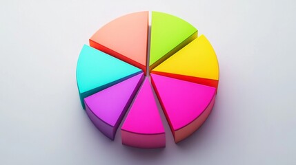 Fototapeta premium Colorful Pie Chart for Data Visualization