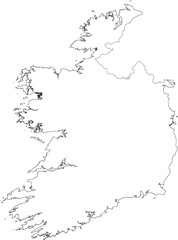 outside border outline Ireland map