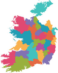 Ireland colorful map