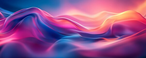 Fototapeta premium Abstract 3D Background with Pink and Blue Wavy Shapes