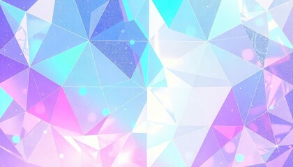 Obraz premium Iridescent geometric pattern in pastel blue and pink tones with a reflective effect