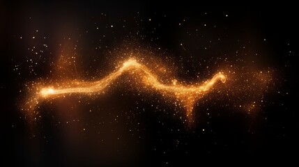 Glowing cosmic wave of golden dust illuminates the dark void in a stellar formation