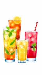 Fototapeta premium Collection of Ice-Cold Beverages