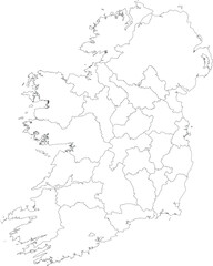 Ireland map with counties and Northern Ireland