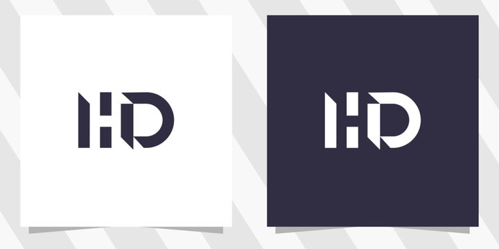 letter hd dh logo design vector