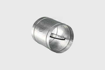 Galvanized steel backdraft damper designed for HVAC systems, preventing air backflow with durable construction.