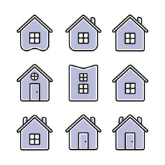 house and home icons set