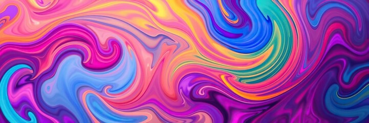 Fototapeta premium Vibrant and dynamic swirls of color blending together in an abstract background, vibrant, vibrant colors