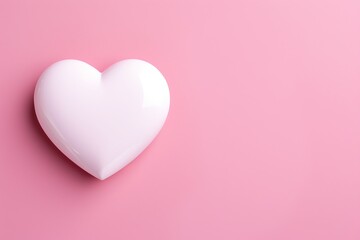 A glossy pink heart shape resting on a soft pastel backdrop for decoration and design ideas