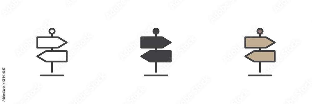 Poster signpost different style icon set