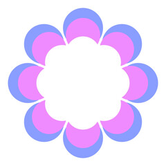 レトロポップなピンクフラワーイラスト⭐︎PNG