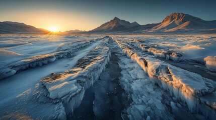 Kunlun Mountains in Snow, Scenic Self-Drive Journey through Winter Wonderland, Natural Beauty and Majestic Landscapes