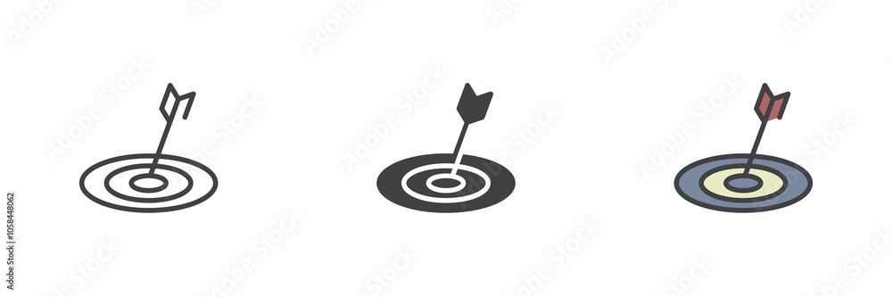 Poster target with arrow different style icon set