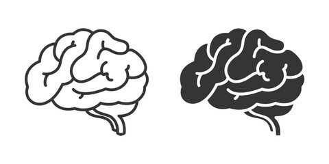 Human brain icon set. Thinking, mind refresh, brain health, creative vector illustration. 