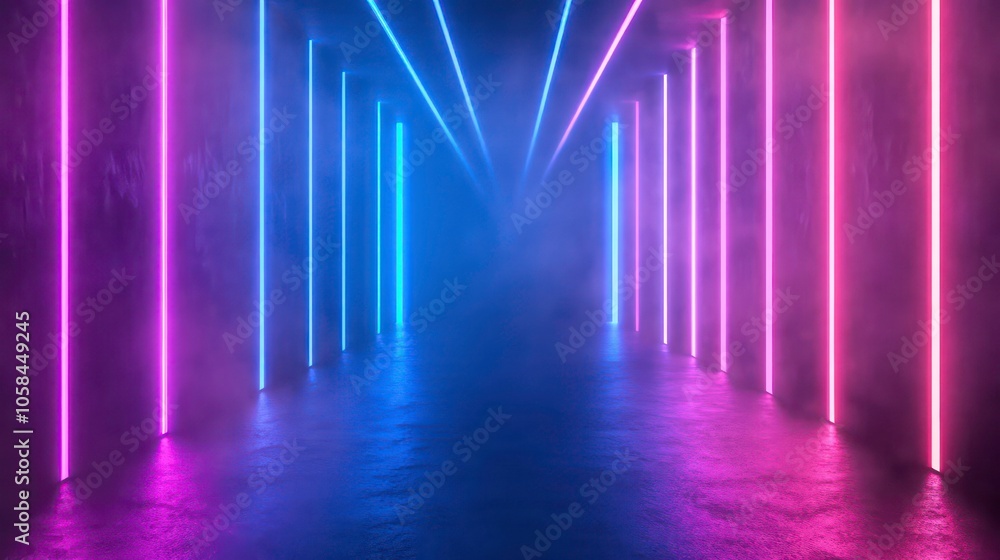 Poster Abstract illustration of light rays radiating from a central point, creating a cosmic effect.