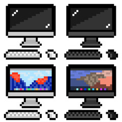 iMac PC パソコンドット絵 8bit (.ai)